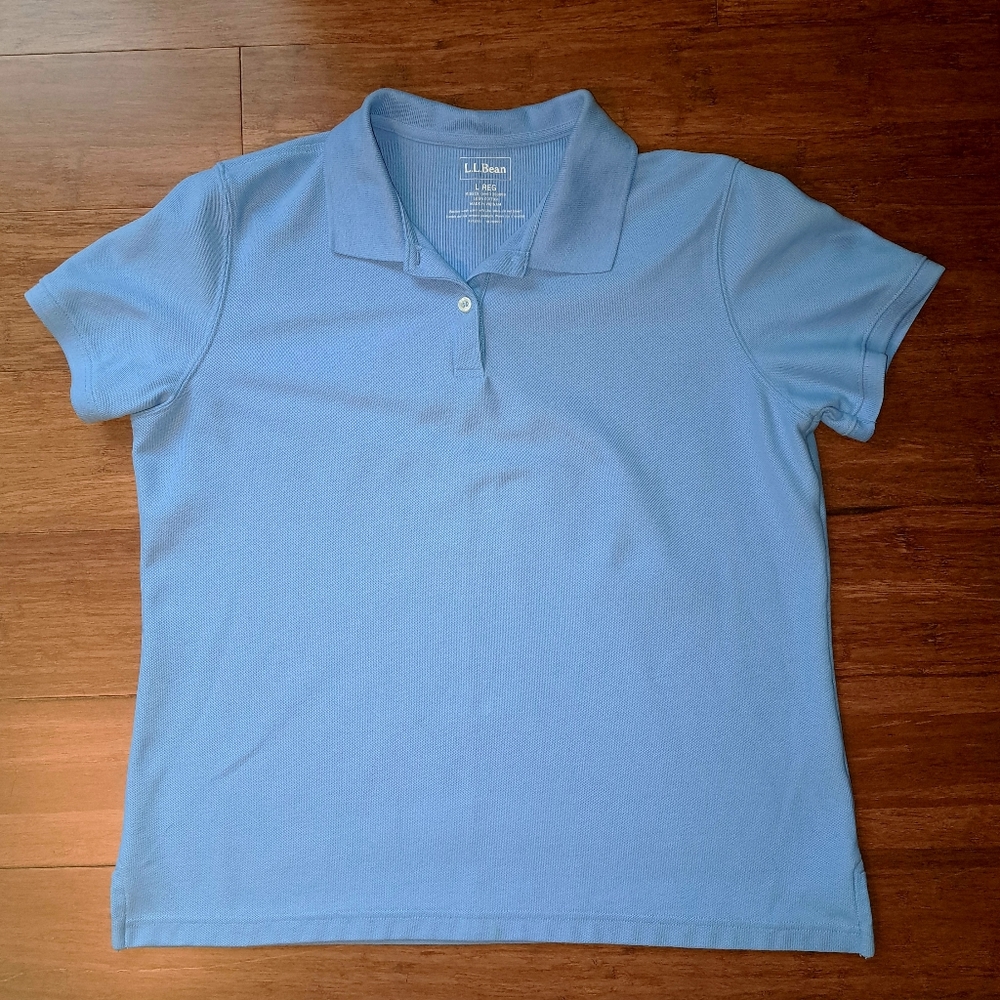 LL Bean Light Blue Polo size- Size Large i
